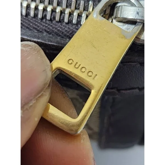 Authentic Gucci GG Canvas Leather Medium Vintage Web Boston Satchel Bag Brown/Be - Picture 9 of 16